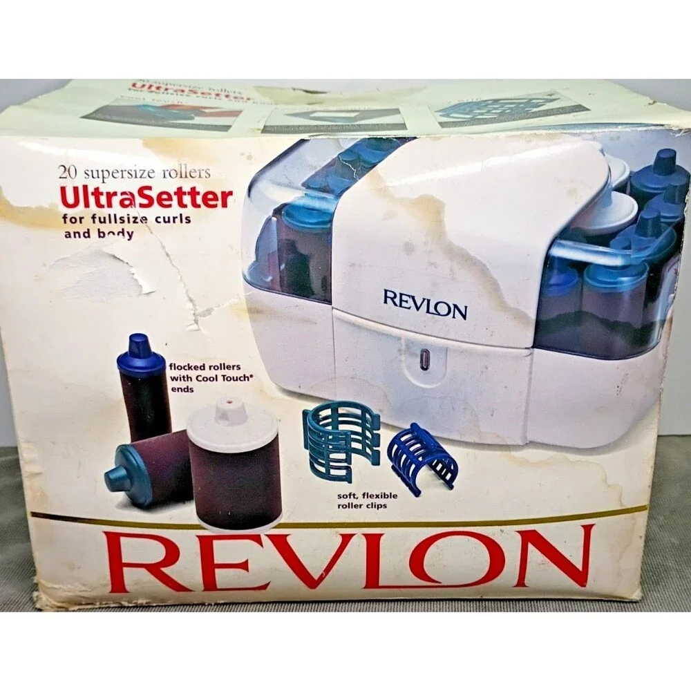 Revlon Ultrasetter 20 Flocked Hot Rollers & Clips Supersize RV255 Open Box